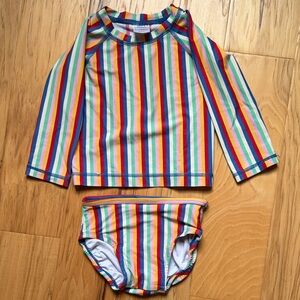 Hanna Andersson Colorful Striped Kids Swim Set 2T
